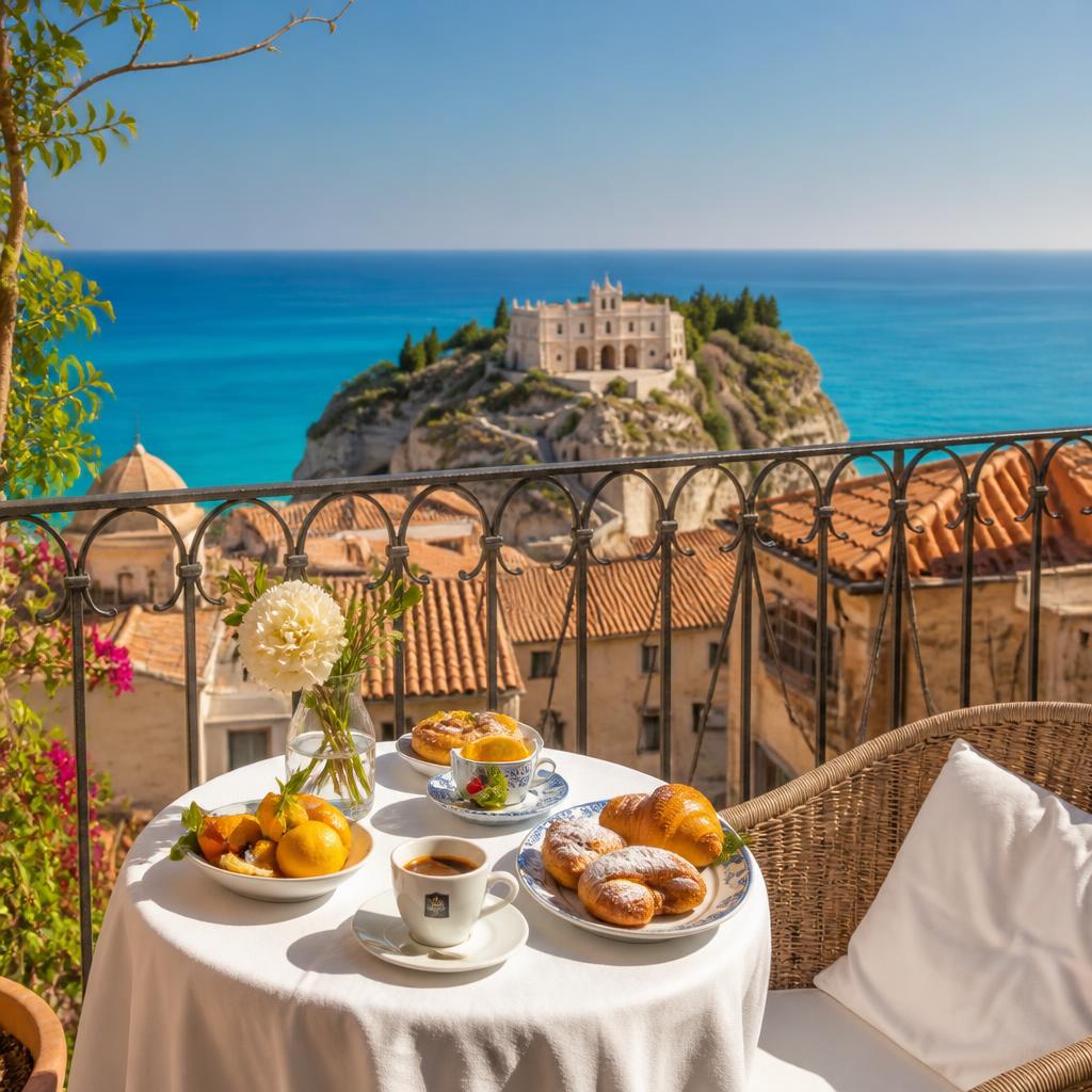 Colazione in terrazza con vista mare